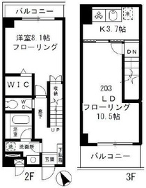 ファインクレスト上目黒 203 間取り図