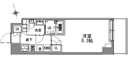 S-RESIDENCE浅草 (エスレジデンス浅草) 405 間取り図