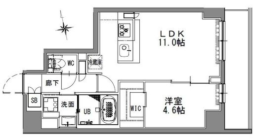 S-RESIDENCE浅草 (エスレジデンス浅草) 606 間取り図
