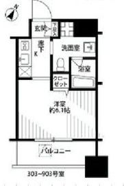 ベルファース水天宮前 303 間取り図