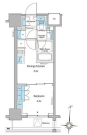 ブラウ菊川プレイス 303 間取り図