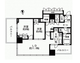 パークタワー目黒 14階 間取り図