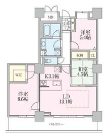 ロイヤルパークスタワー南千住 2606 間取り図