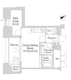 プラティーヌ西新宿 401 間取り図