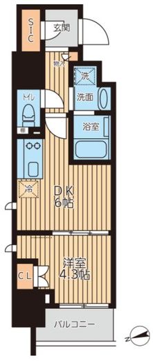 クロスレジデンス蒲田2 1001 間取り図