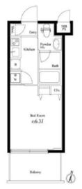 ラスパシオ三軒茶屋 205 間取り図