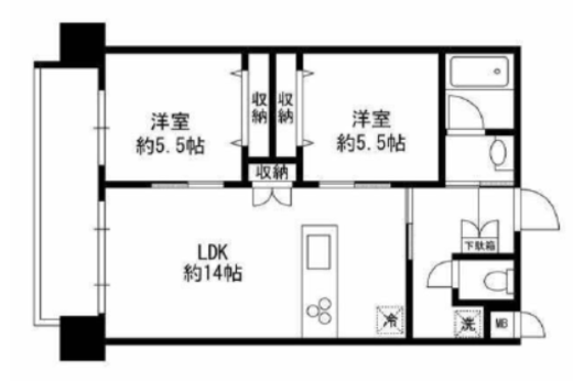虎ノ門ガーデン 2階 間取り図