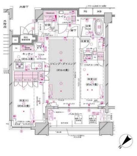 オーパスレジデンス銀座イースト 1105 間取り図