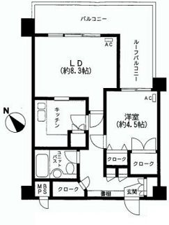 虎ノ門ガーデン 8階 間取り図