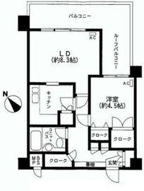 虎ノ門ガーデン 8階 間取り図