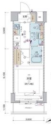 プレール・ドゥーク門前仲町3 1階 間取り図