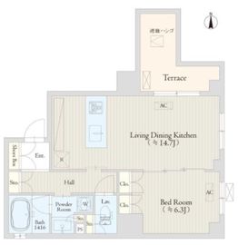 Keyaki Terrace恵比寿南 (ケヤキテラス恵比寿南) 102 間取り図