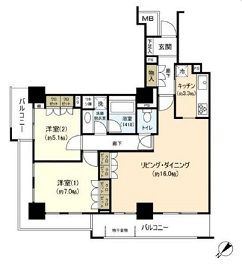 ファミール月島グランスイートタワー 19階 間取り図