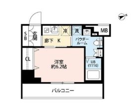 プレール・ドゥーク門前仲町3 3階 間取り図