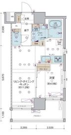 プレール・ドゥーク門前仲町3 2階 間取り図