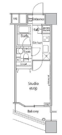 ファーストリアルタワー新宿 1216 間取り図