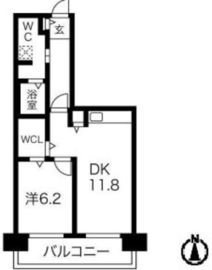 シティコート目黒 1-702 間取り図