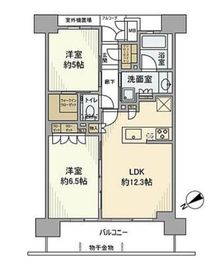 ジオ四谷荒木町 6階 間取り図