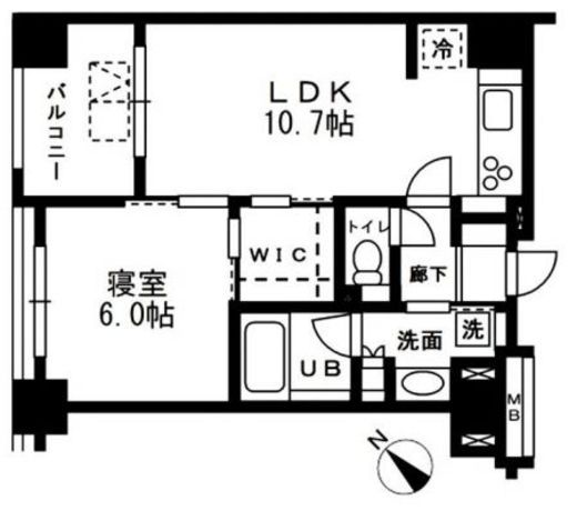 レジディア日本橋浜町 404 間取り図