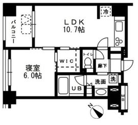 レジディア日本橋浜町 404 間取り図