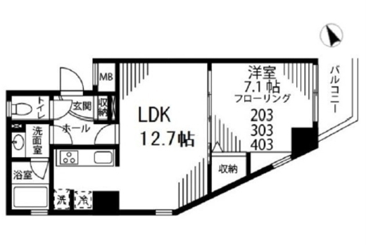 プリマヴェーラ小石川 403 間取り図