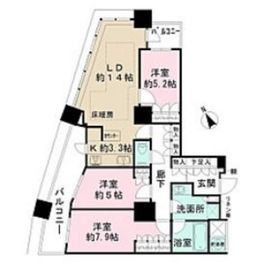 ザ・パークハウス西新宿タワー60 7階 間取り図