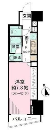 パークリュクス新宿御苑前mono 3階 間取り図