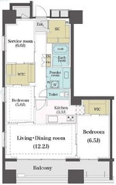 イニシア築地 2階 間取り図