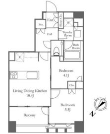 プレミスト東銀座築地エッジコート 12階 間取り図
