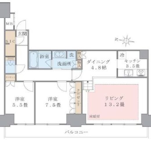 ブリリアイスト東雲キャナルコート 211 間取り図
