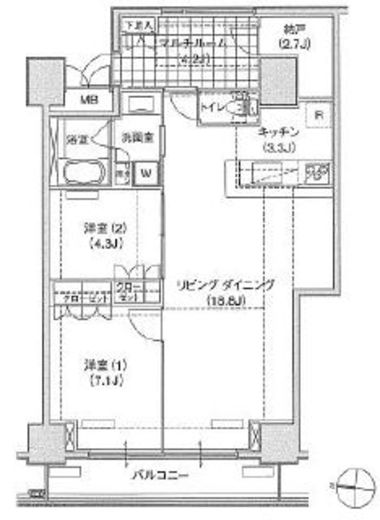 ブリリアイスト東雲キャナルコート 603 間取り図