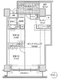 ブリリアイスト東雲キャナルコート 603 間取り図