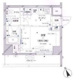 パレステュディオ新宿パークサイド 3階 間取り図