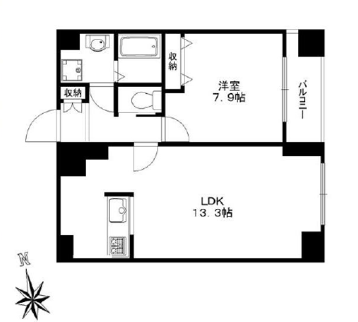 マストライフ目黒南 1202 間取り図