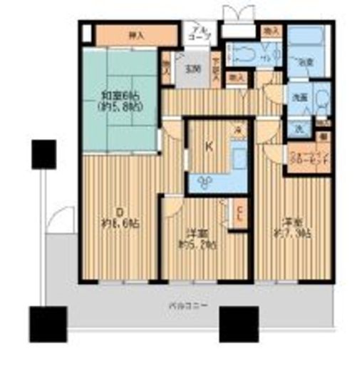 リバーサイド隅田セントラルタワーパレス 2313 間取り図