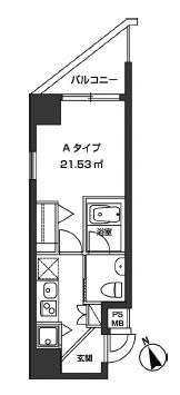 レジディア虎ノ門 1305 間取り図