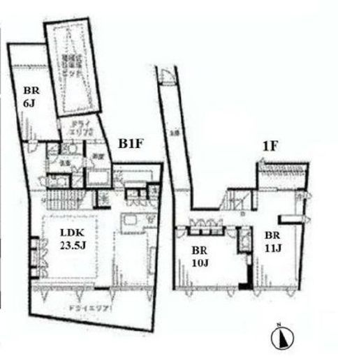 広尾ハウス 1階 間取り図