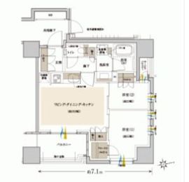 クレヴィアタワー大井町ザレジデンス 6階 間取り図