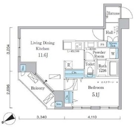 アーバネックス八丁堀 202 間取り図