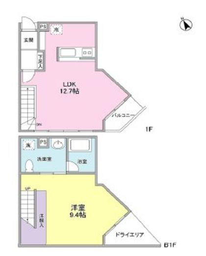 セローセロー自由が丘 1階 間取り図