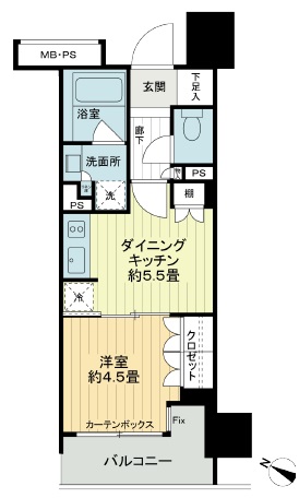 ライオンズアイル渋谷松濤 8階 間取り図