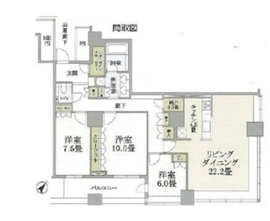 ザ・東京タワーズ ミッドタワー 33階 間取り図