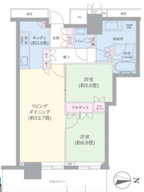 ザ・パークハウス晴海タワーズ ティアロレジデンス 9階 間取り図