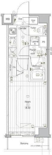 プレミアムキューブ・ジー北新宿DEUX 2階 間取り図