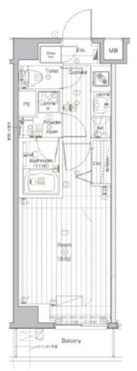 プレミアムキューブ・ジー北新宿DEUX 2階 間取り図