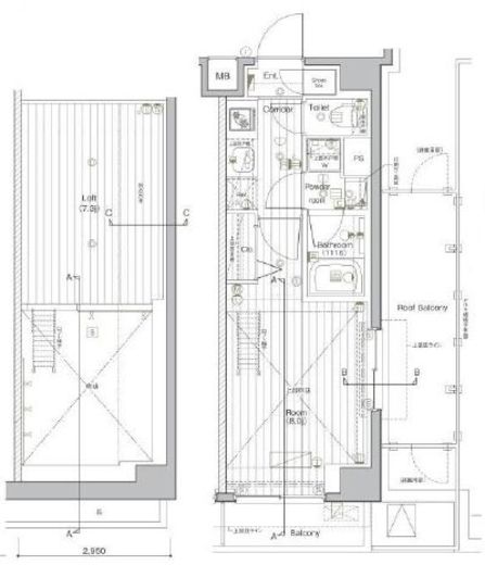 プレミアムキューブ・ジー北新宿DEUX 5階 間取り図