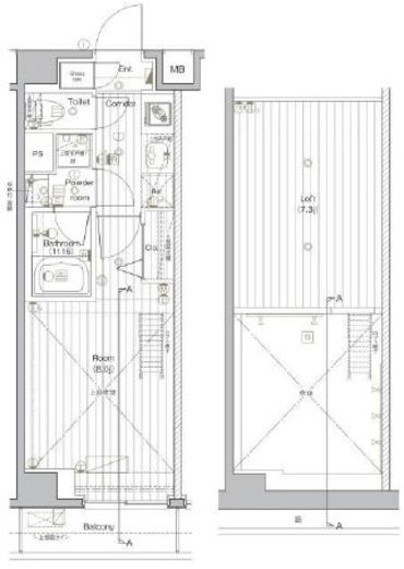 プレミアムキューブ・ジー北新宿DEUX 5階 間取り図