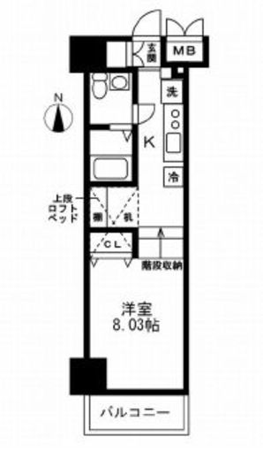 レジディア上野御徒町 803 間取り図
