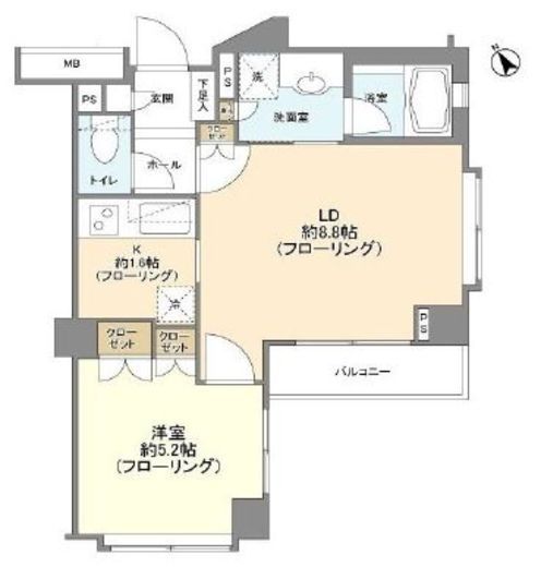 クオリア恵比寿サウス 5階 間取り図
