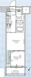 One ROOF Residence Kiba West 203 間取り図